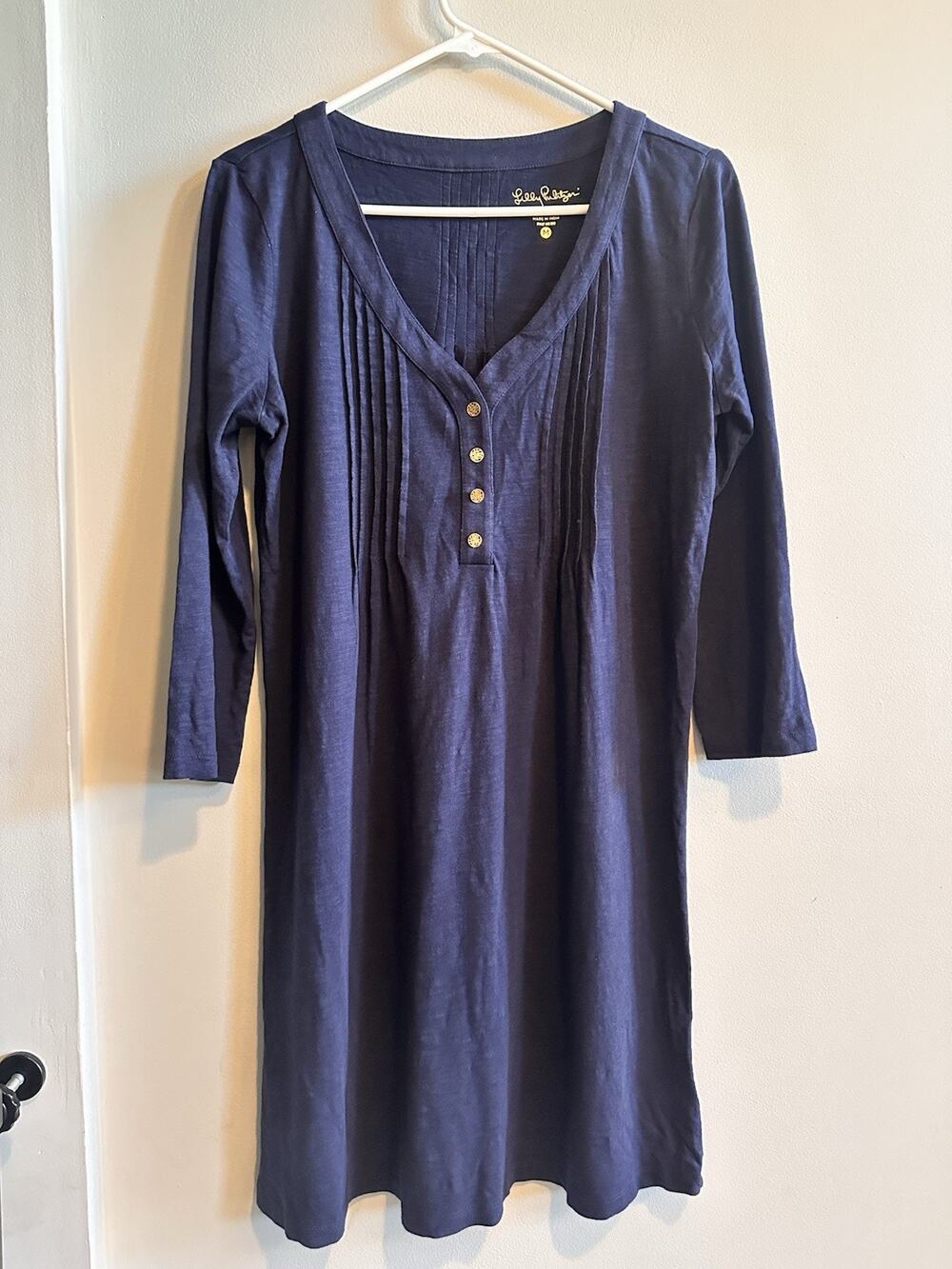 Lilly Pulitzer Amber Dress Size Medium Navy Blue Resort Coastal
